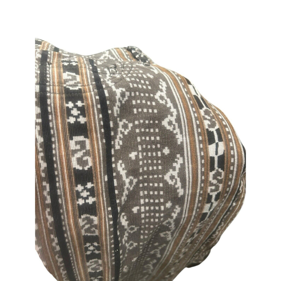 Pilcro & The Letterpress Pants Women’s 28 Multi Serif Printed Corduroy Brown - Picture 8 of 9